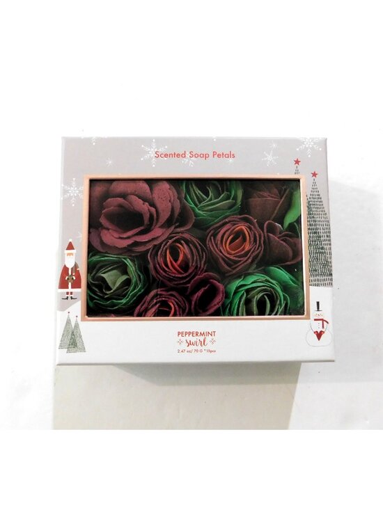 Enchante Accessories Other - Scented Rose Soap Petals Set Peppermint Swirl Holiday-Themed Sealed Box